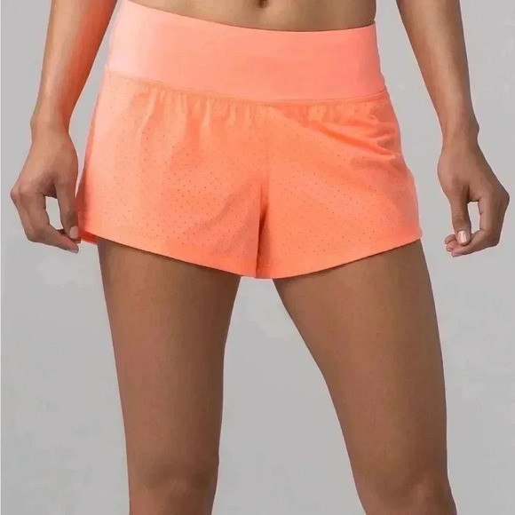 Lululemon Final Lap Short (2.5") Pop Orange  4 - Picture 2 of 10